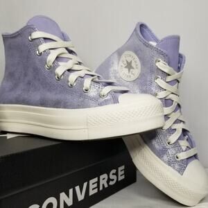 Converse CTAS Hi Lift Lilac Pewter Canvas Women's Platform Sneakers A11549C NWT